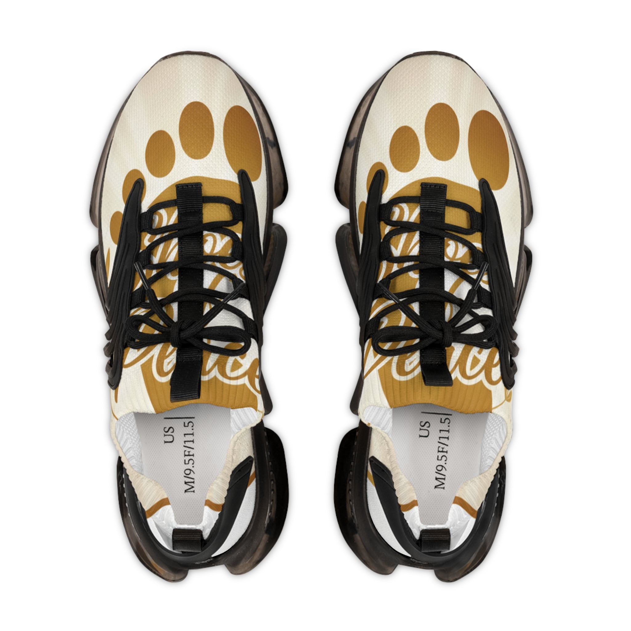 Men's Shoes of Peace — Cream Paw Print Athletic Shoes