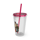 Christian Jesus with Children Tumbler — 16oz Clear Travel Cup with Straw