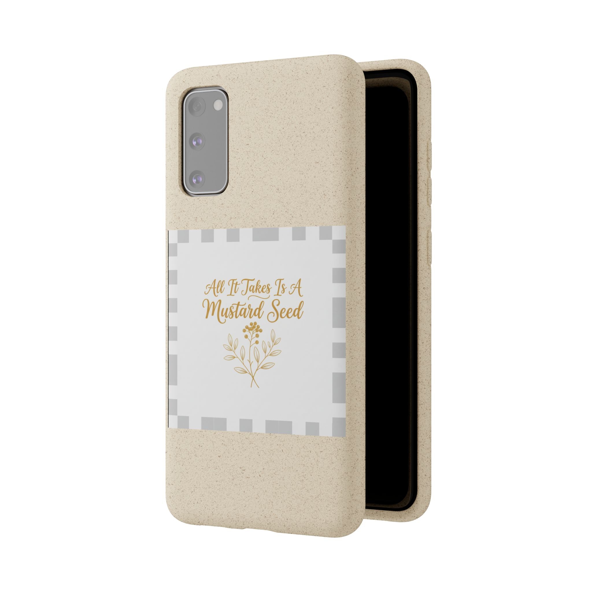 Biodegradable Phone Case — “All It Takes Is A Mustard Seed” Floral Design