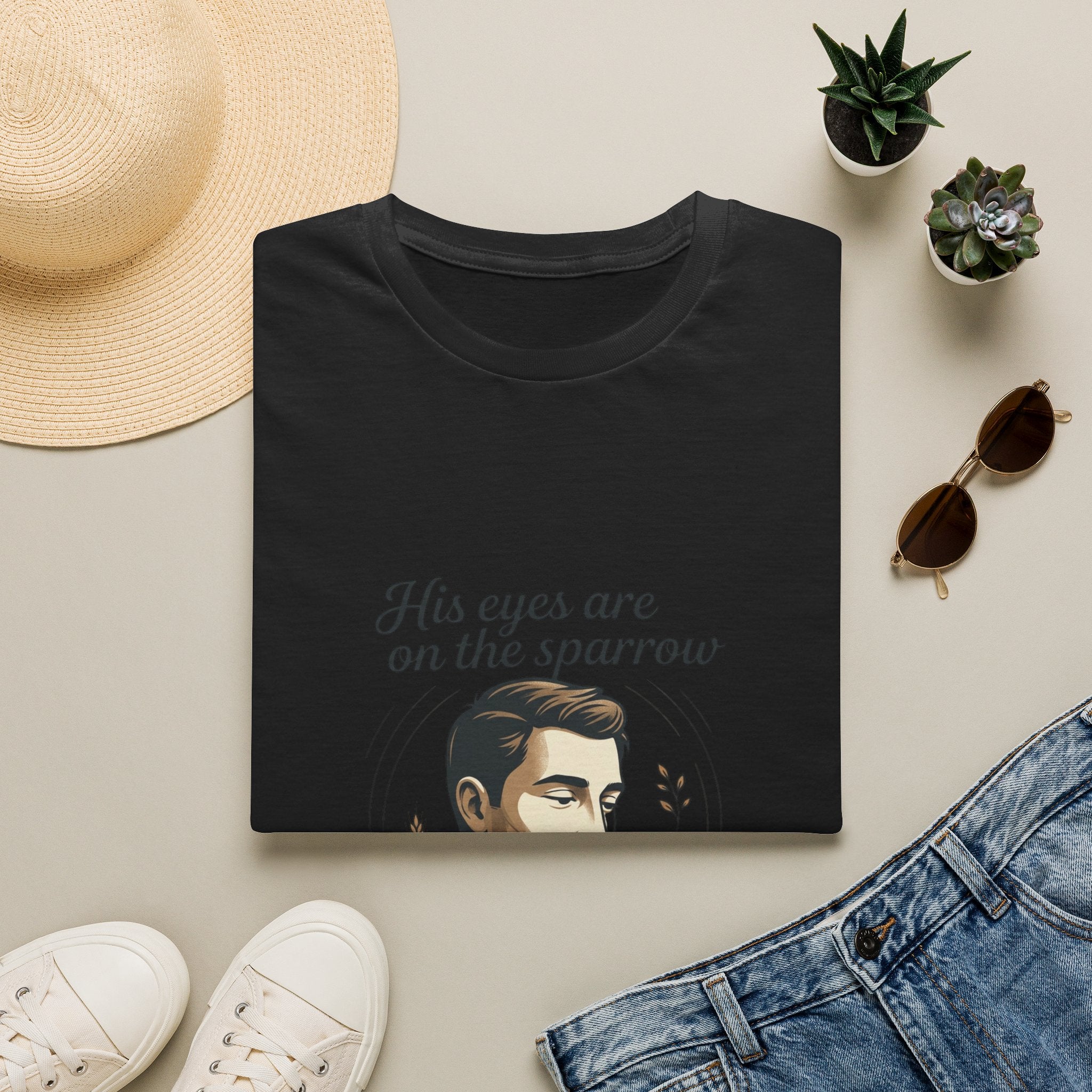 T-Shirt — "His Eyes Are on the Sparrow" Inspirational Faith Graphic