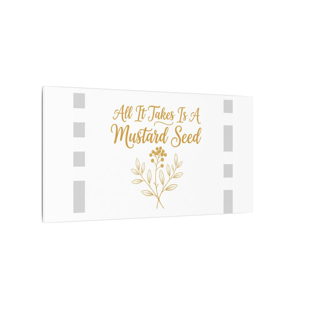 Matte Canvas Wall Art — "All It Takes Is A Mustard Seed" Inspirational Quote Print