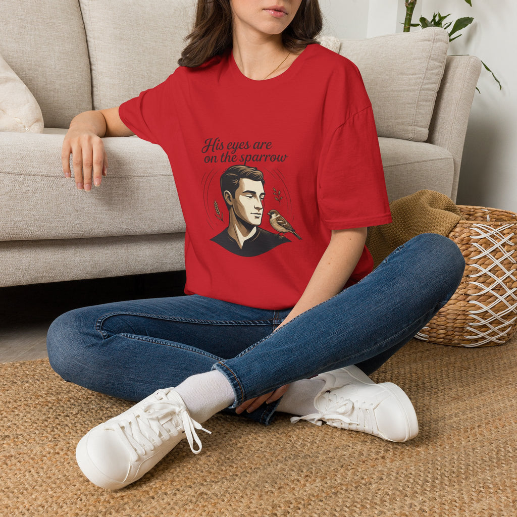 T-Shirt — "His Eyes Are on the Sparrow" Inspirational Faith Graphic