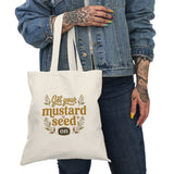Christian Tote Bag — "Get Your Mustard Seed On" Faith-Inspired Canvas Shopper | Faith Gift