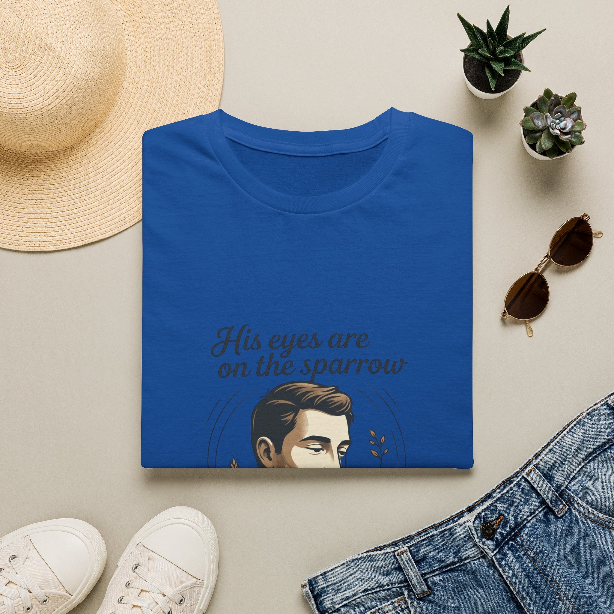 T-Shirt — "His Eyes Are on the Sparrow" Inspirational Faith Graphic