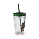 Christian Jesus with Children Tumbler — 16oz Clear Travel Cup with Straw