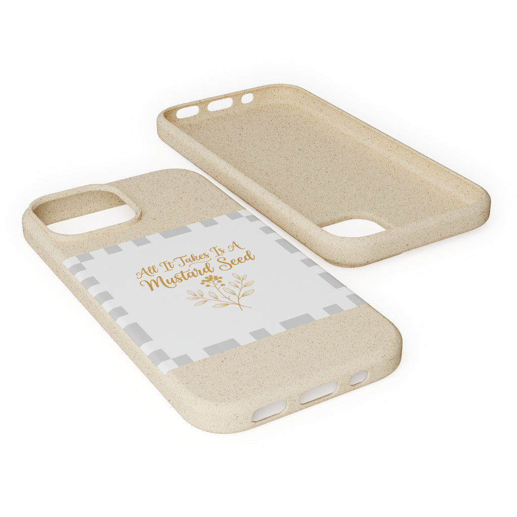 Biodegradable Phone Case — “All It Takes Is A Mustard Seed” Floral Design
