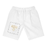 Athletic Shorts — "With God’s Help I Will Stand" Gold Script Pocket Design