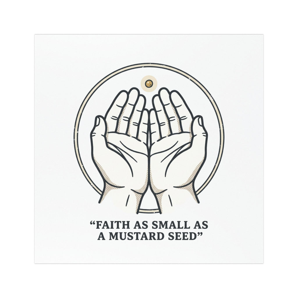 Faith Car Magnet – "Faith as Small as a Mustard Seed" Religious Prayer Hands Magnet