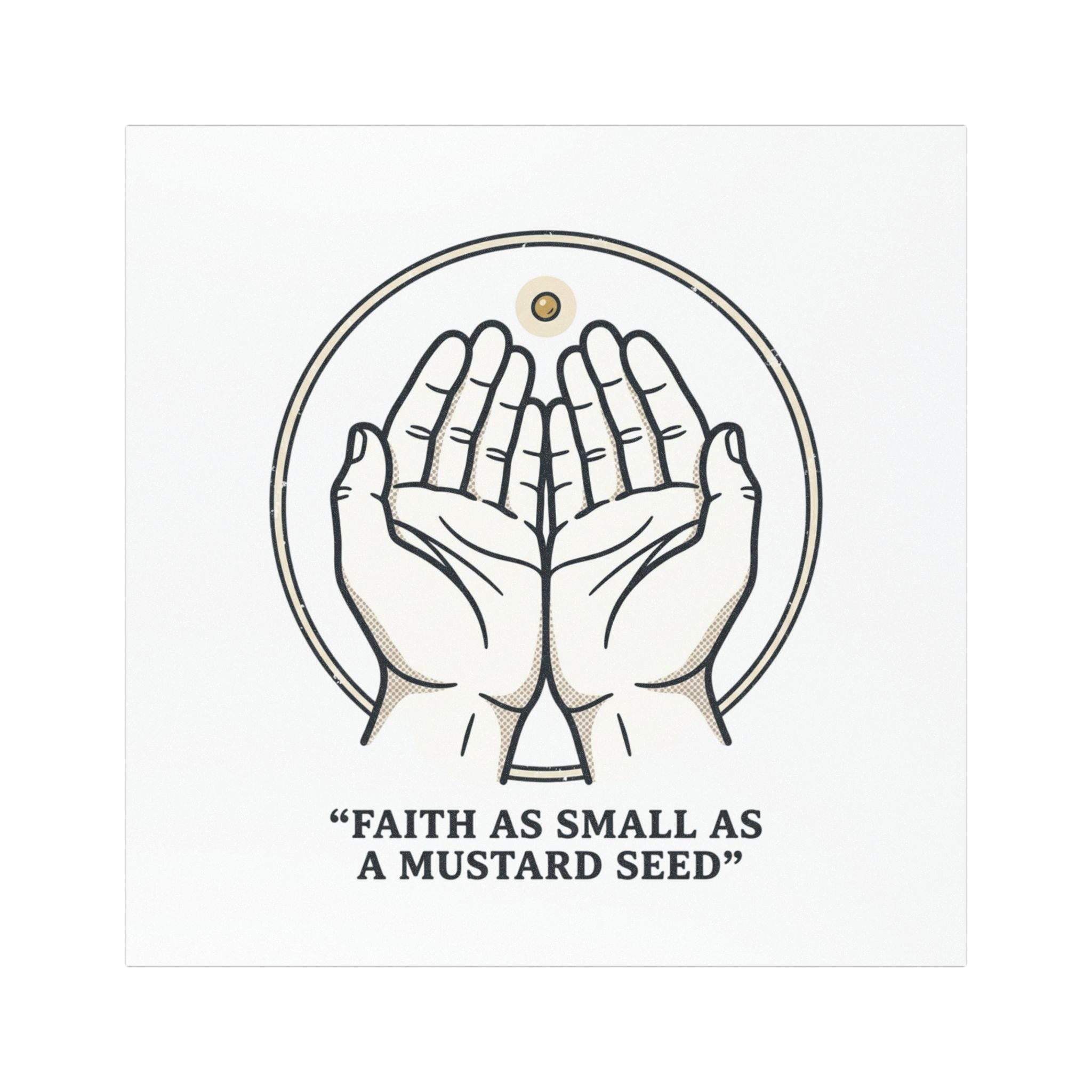 Faith Car Magnet – "Faith as Small as a Mustard Seed" Religious Prayer Hands Magnet