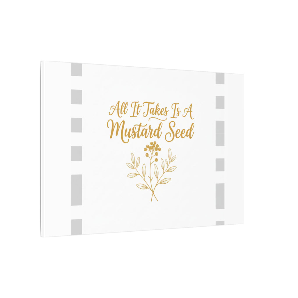 Matte Canvas Wall Art — "All It Takes Is A Mustard Seed" Inspirational Quote Print