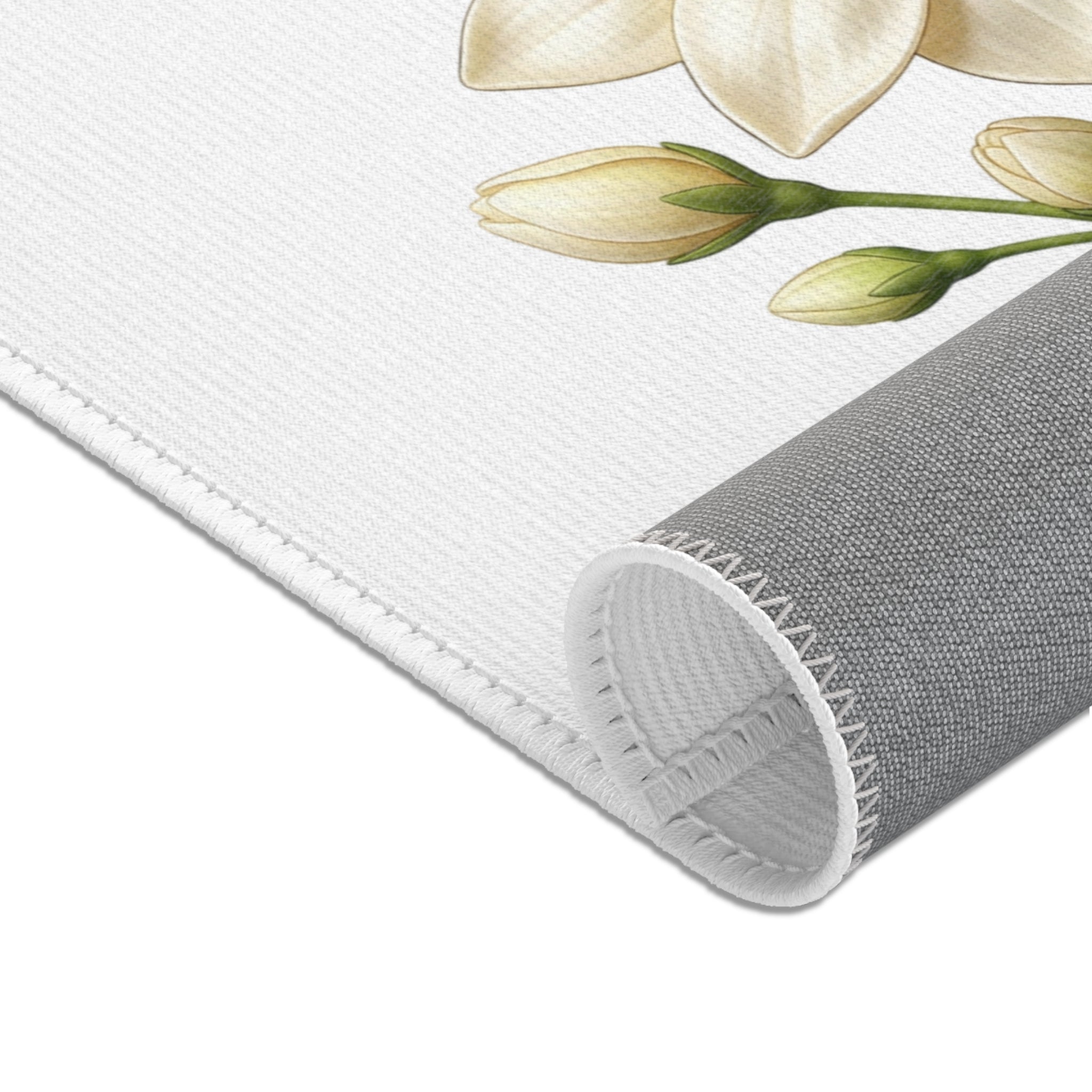 Botanical Jasmine Area Rug — Vintage Floral Accent Rug for Living Room & Bedroom
