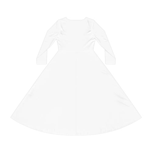 Candle Circle Women's Long Sleeve Dance Dress — Elegant Lit Candle Graphic