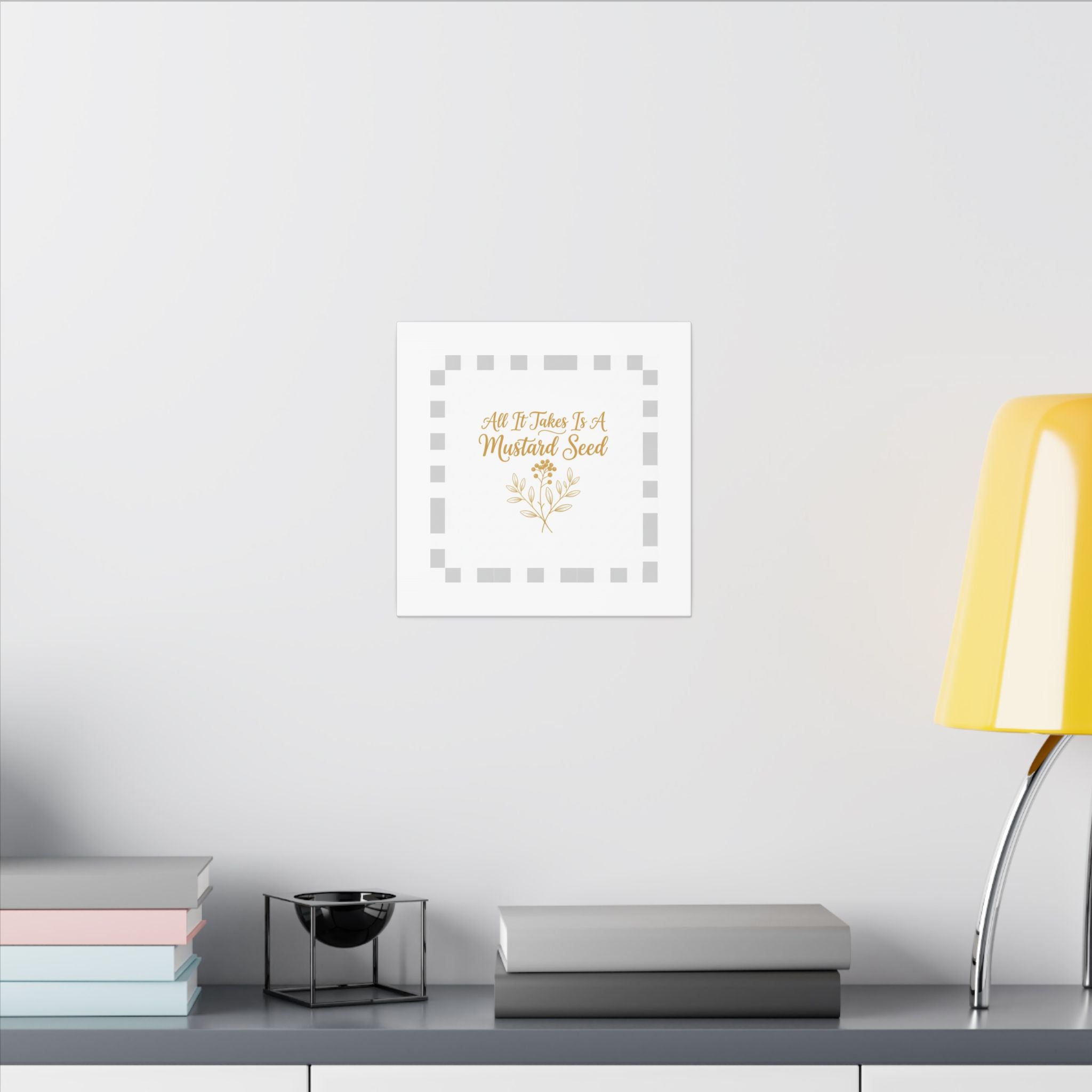 Matte Canvas Wall Art — "All It Takes Is A Mustard Seed" Inspirational Quote Print