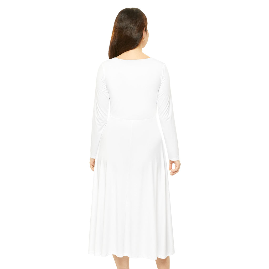 Candle Circle Women's Long Sleeve Dance Dress — Elegant Lit Candle Graphic