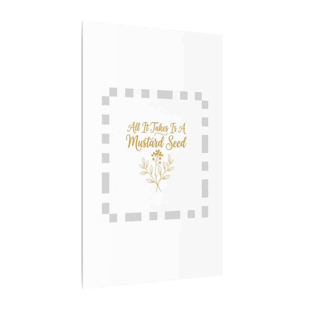 Matte Canvas Wall Art — "All It Takes Is A Mustard Seed" Inspirational Quote Print