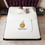 Mustard Seed Sherpa Blanket — Cute Seedling Illustration Cozy Throw