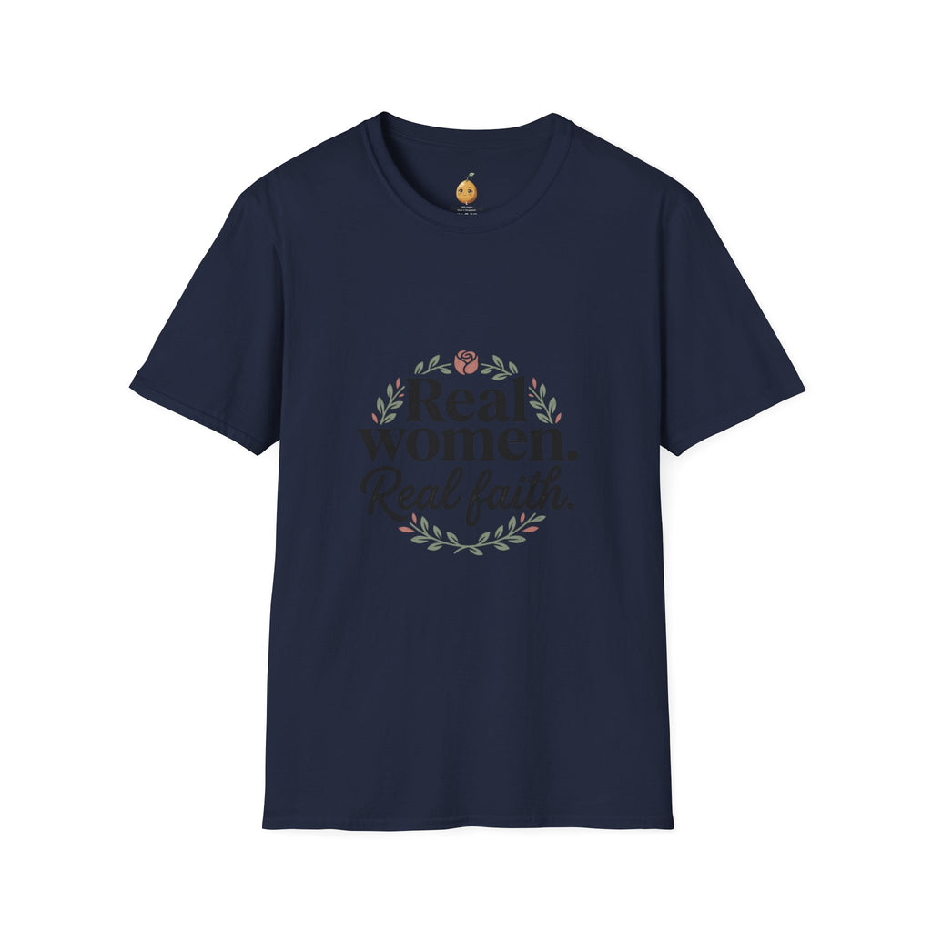 Real Women. Real Faith. T-Shirt — Floral Feminine Christian Tee