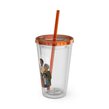 Christian Jesus with Children Tumbler — 16oz Clear Travel Cup with Straw