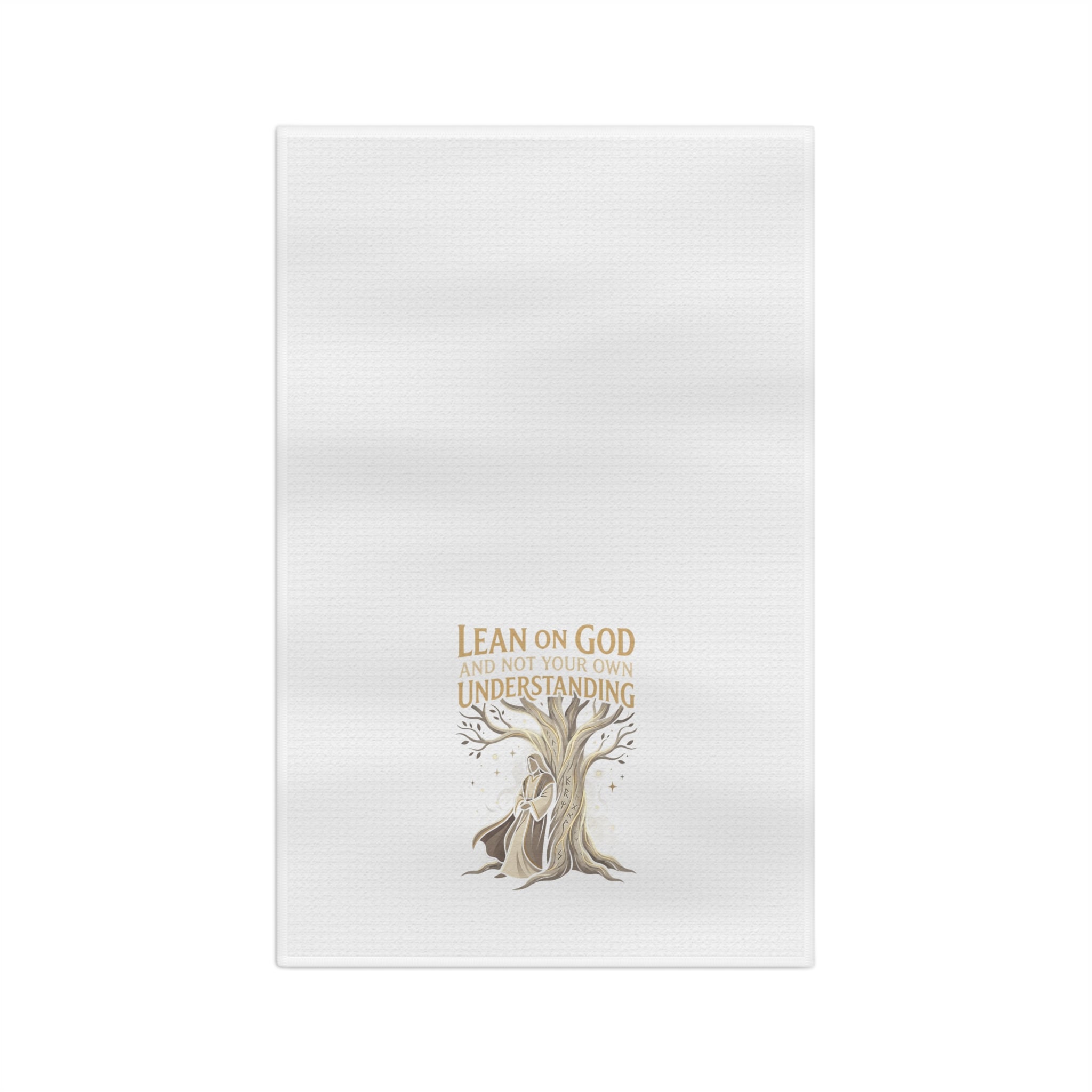 Tea Towel — "Lean on God and Not Your Own Understanding" Inspirational Christian Kitchen Towel