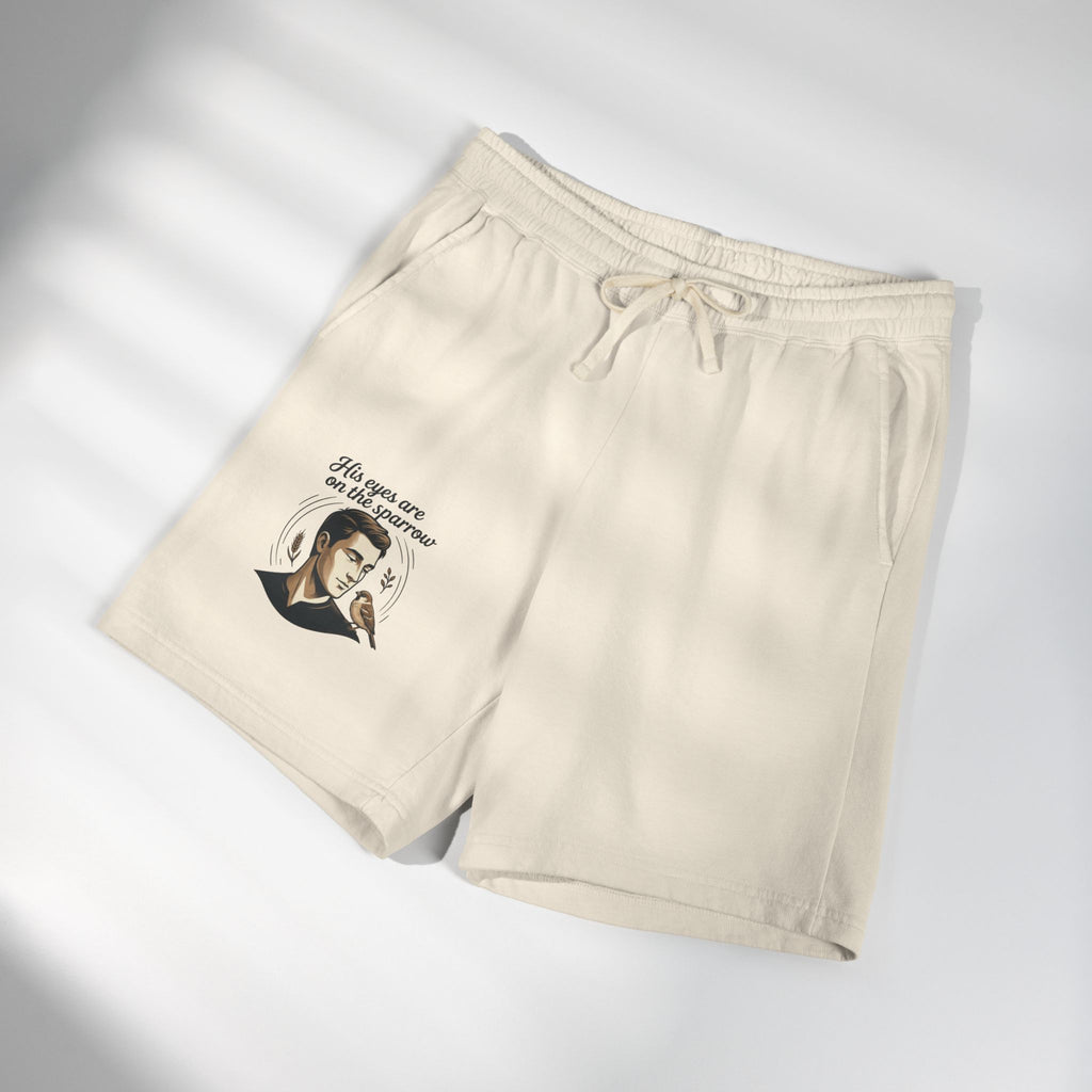 Vintage 'His Eyes Are on the Sparrow' Fleece Sweat Shorts