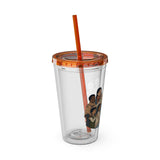 Christian Jesus with Children Tumbler — 16oz Clear Travel Cup with Straw