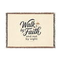 Woven Blanket — “Walk by Faith and Not by Sight” Inspirational Throw