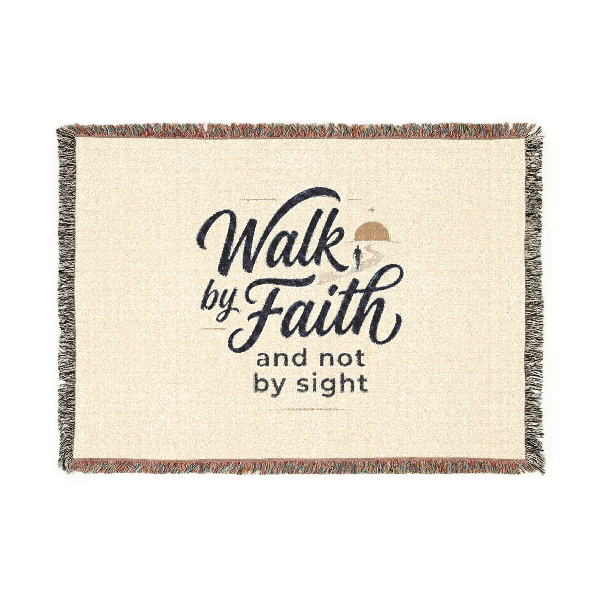 Woven Blanket — “Walk by Faith and Not by Sight” Inspirational Throw