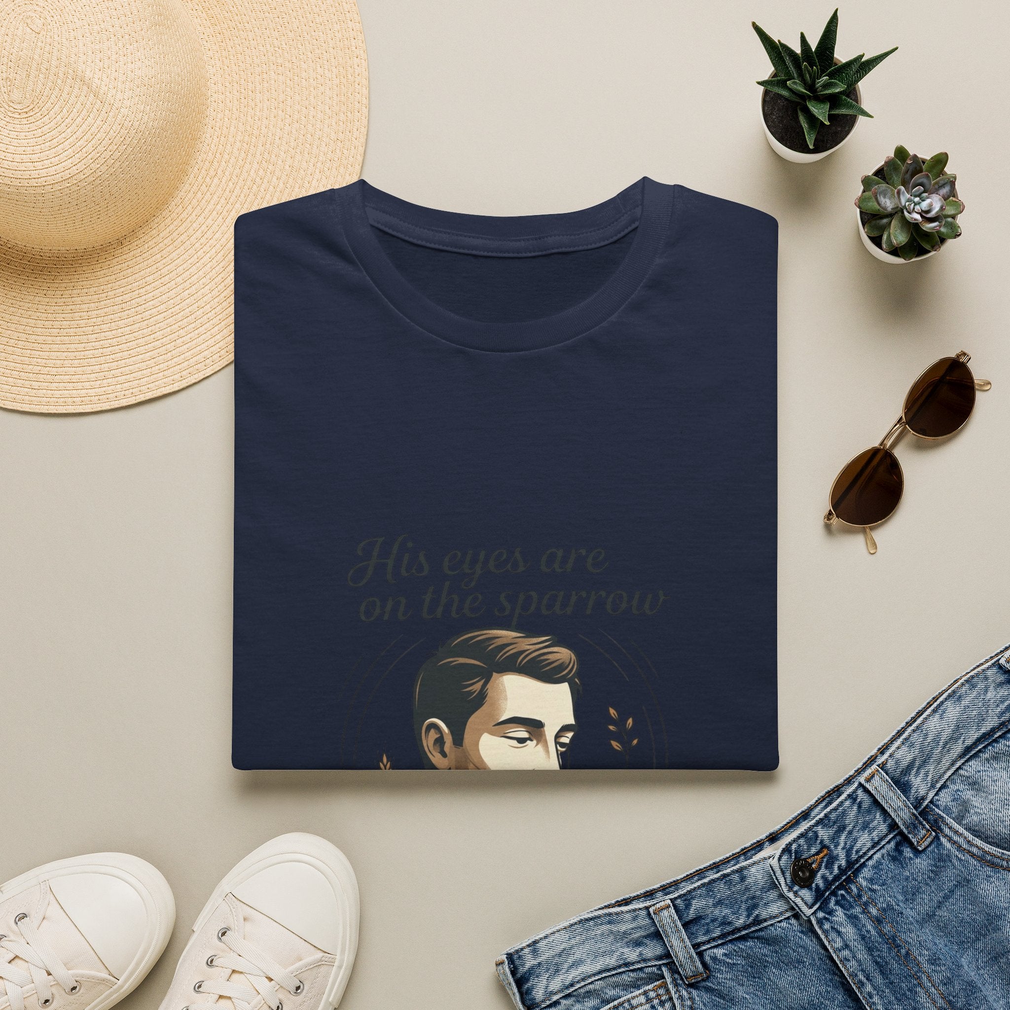 T-Shirt — "His Eyes Are on the Sparrow" Inspirational Faith Graphic