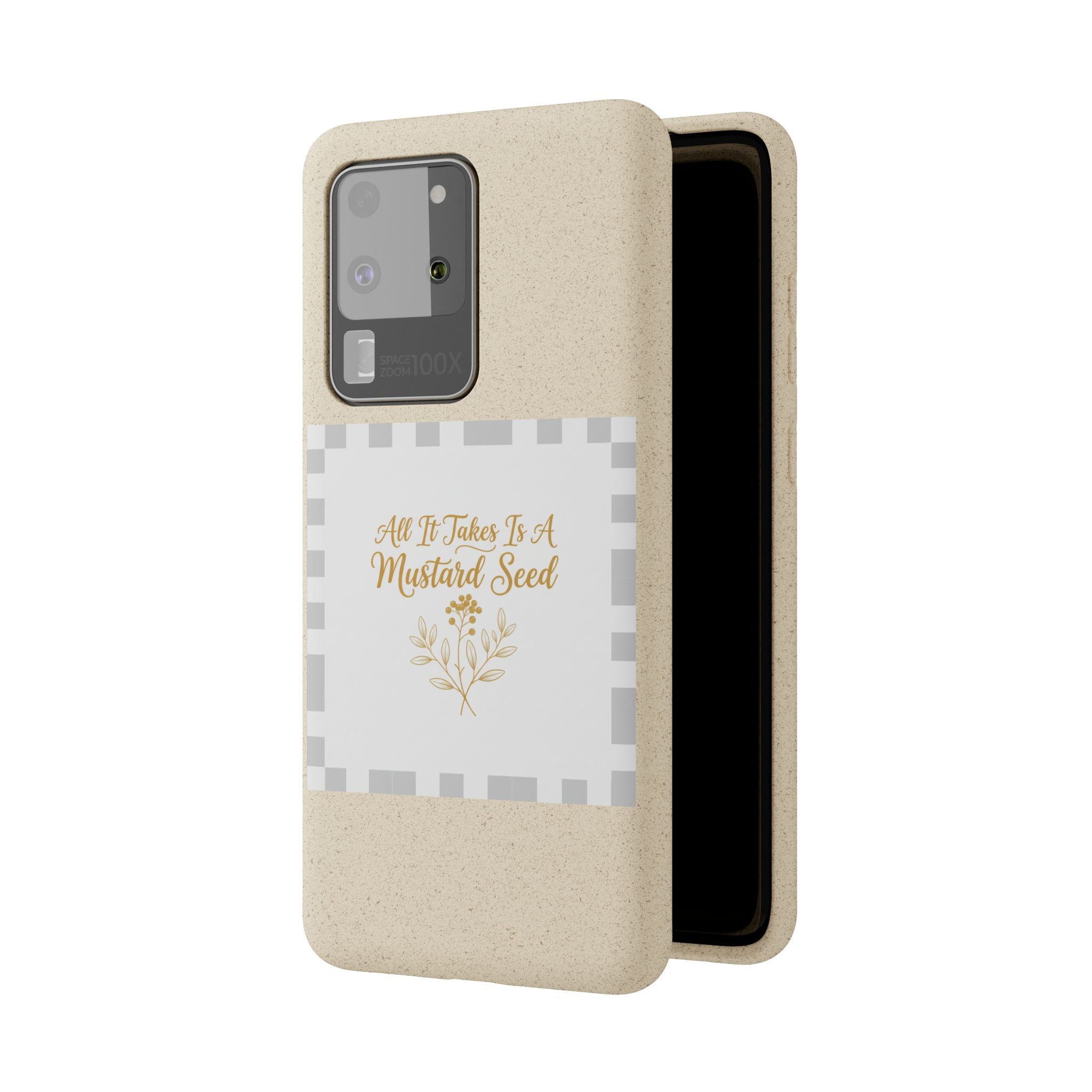 Biodegradable Phone Case — “All It Takes Is A Mustard Seed” Floral Design