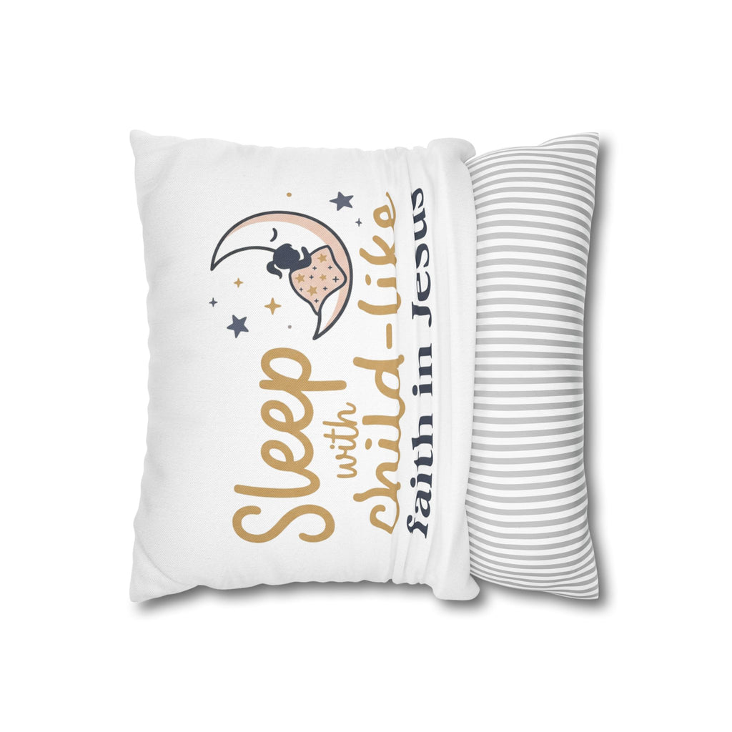 Christian Decorative Pillow — "Sleep with Child-Like Faith in Jesus"