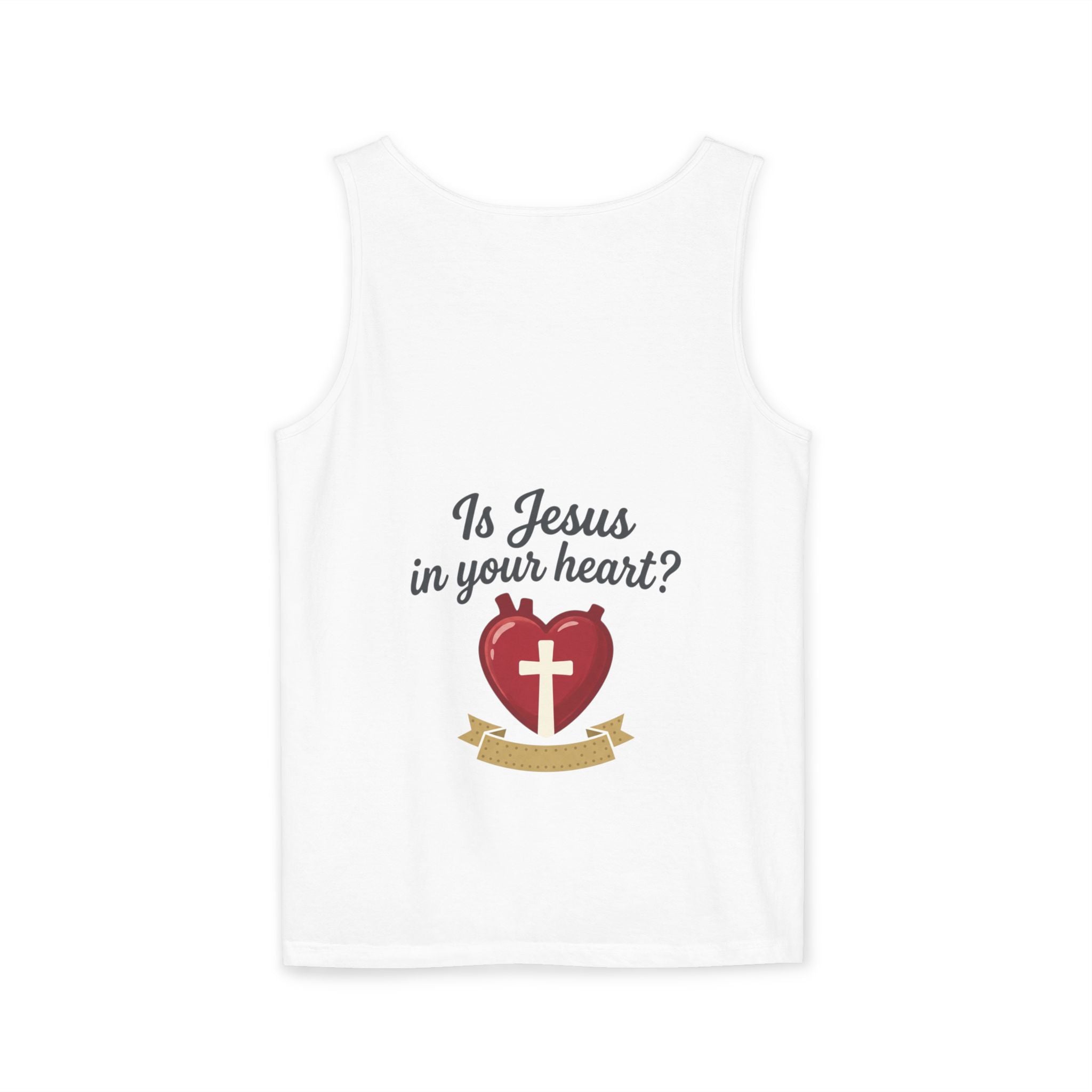 Christian Heart Tank Top — "Jesus Is In My Heart" Faith Graphic Tank