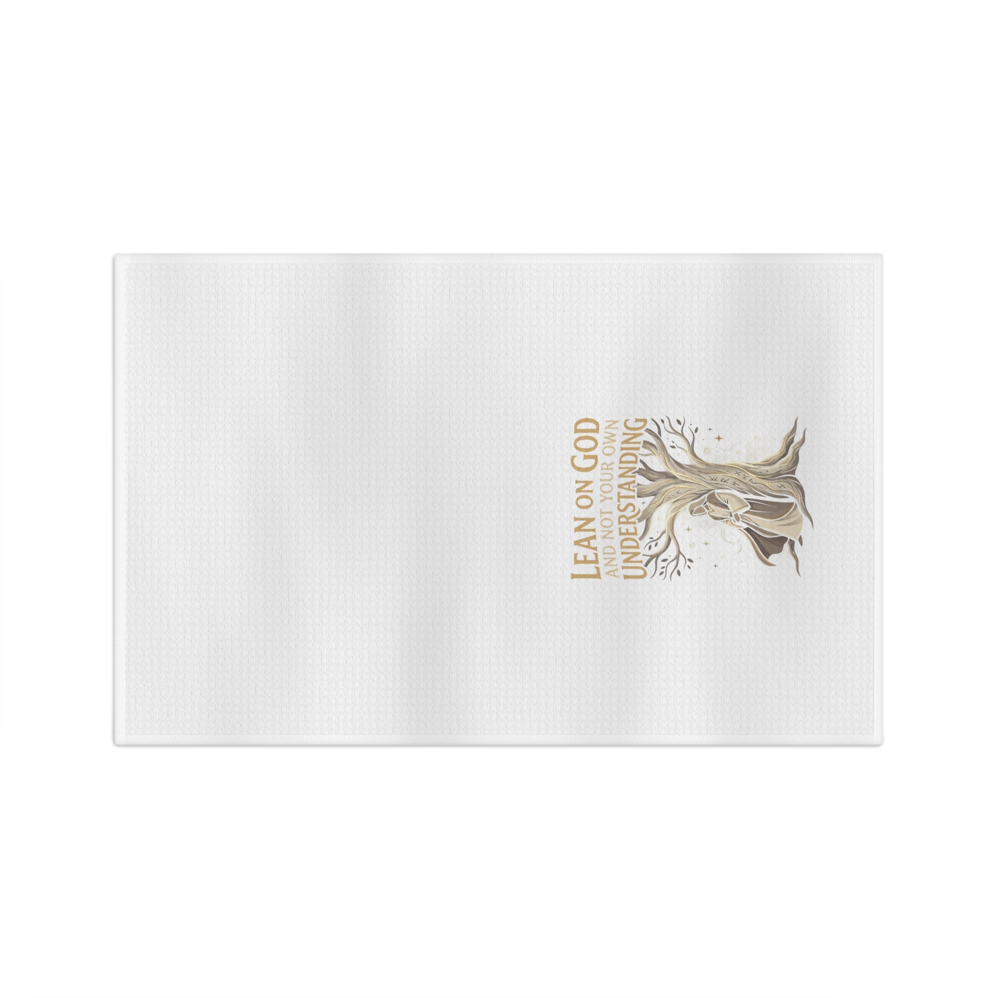 Tea Towel — "Lean on God and Not Your Own Understanding" Inspirational Christian Kitchen Towel