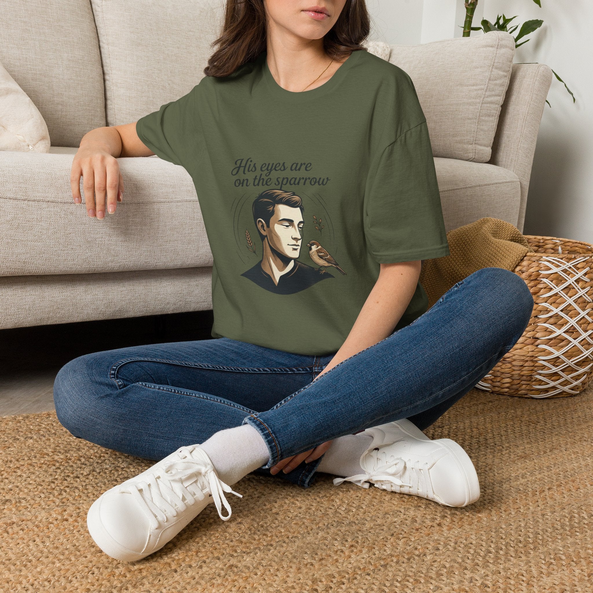 T-Shirt — "His Eyes Are on the Sparrow" Inspirational Faith Graphic