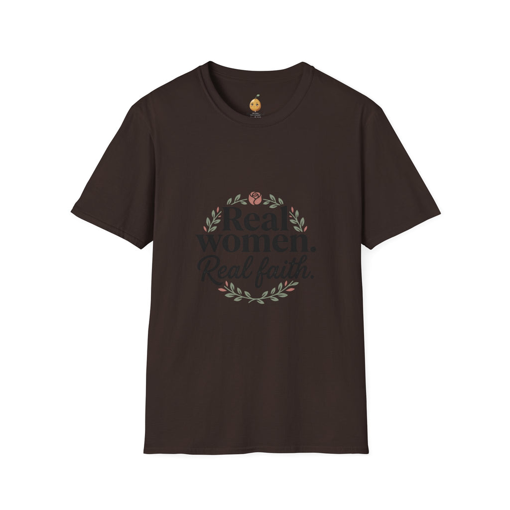 Real Women. Real Faith. T-Shirt — Floral Feminine Christian Tee