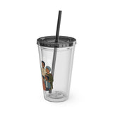 Christian Jesus with Children Tumbler — 16oz Clear Travel Cup with Straw