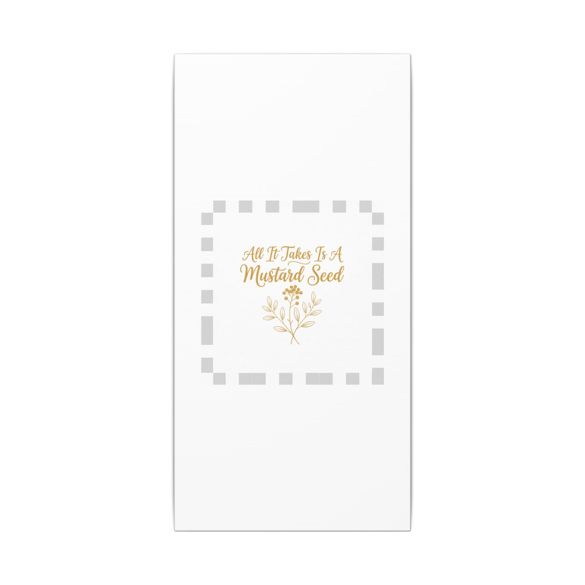 Christian Canvas Wall Art — "All It Takes Is A Mustard Seed" Inspirational Bible Quote Print
