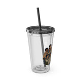 Christian Jesus with Children Tumbler — 16oz Clear Travel Cup with Straw