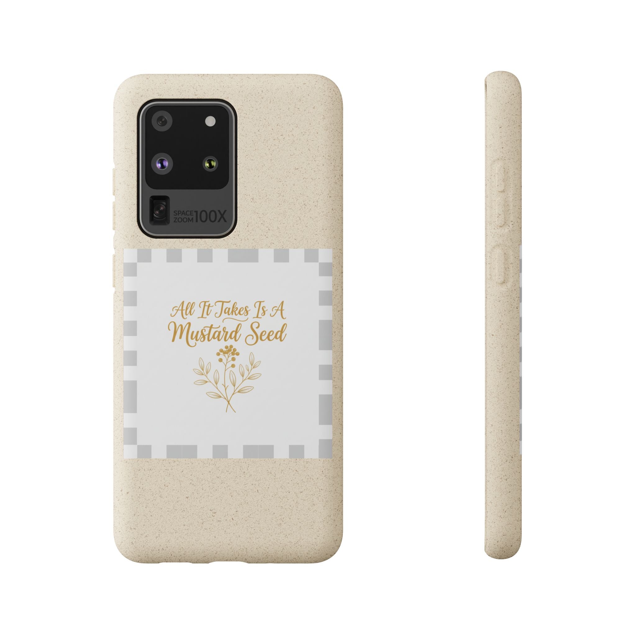 Biodegradable Phone Case — “All It Takes Is A Mustard Seed” Floral Design