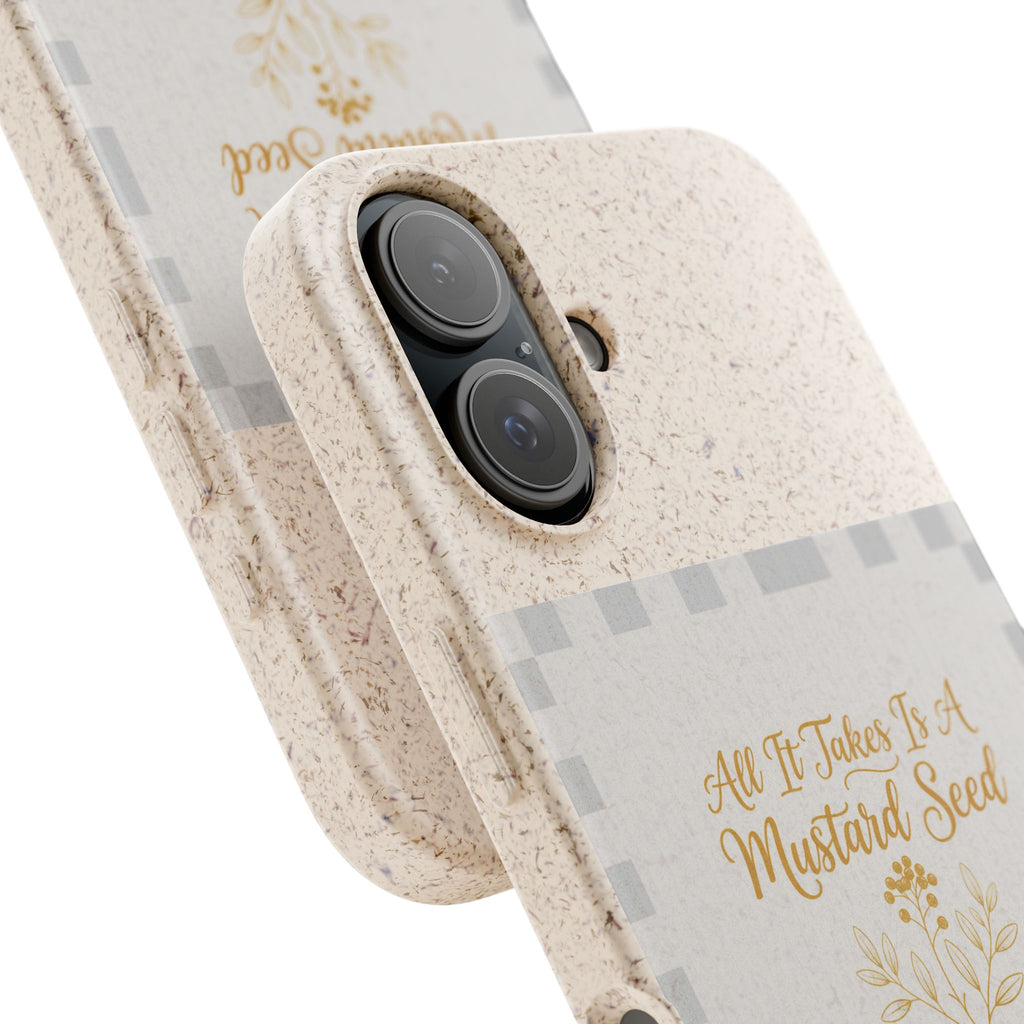 Biodegradable Phone Case — “All It Takes Is A Mustard Seed” Floral Design