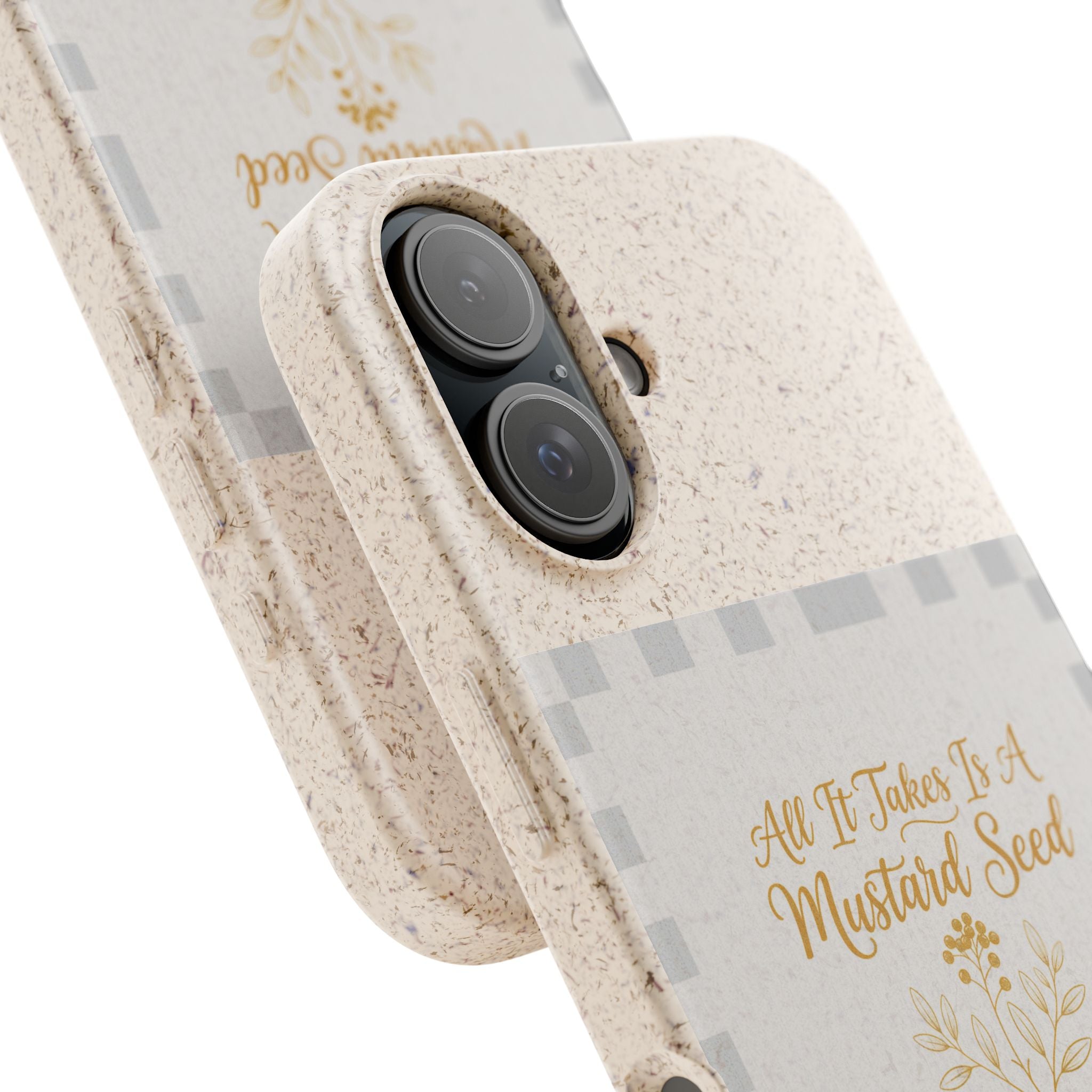 Biodegradable Phone Case — “All It Takes Is A Mustard Seed” Floral Design