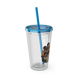 Christian Jesus with Children Tumbler — 16oz Clear Travel Cup with Straw