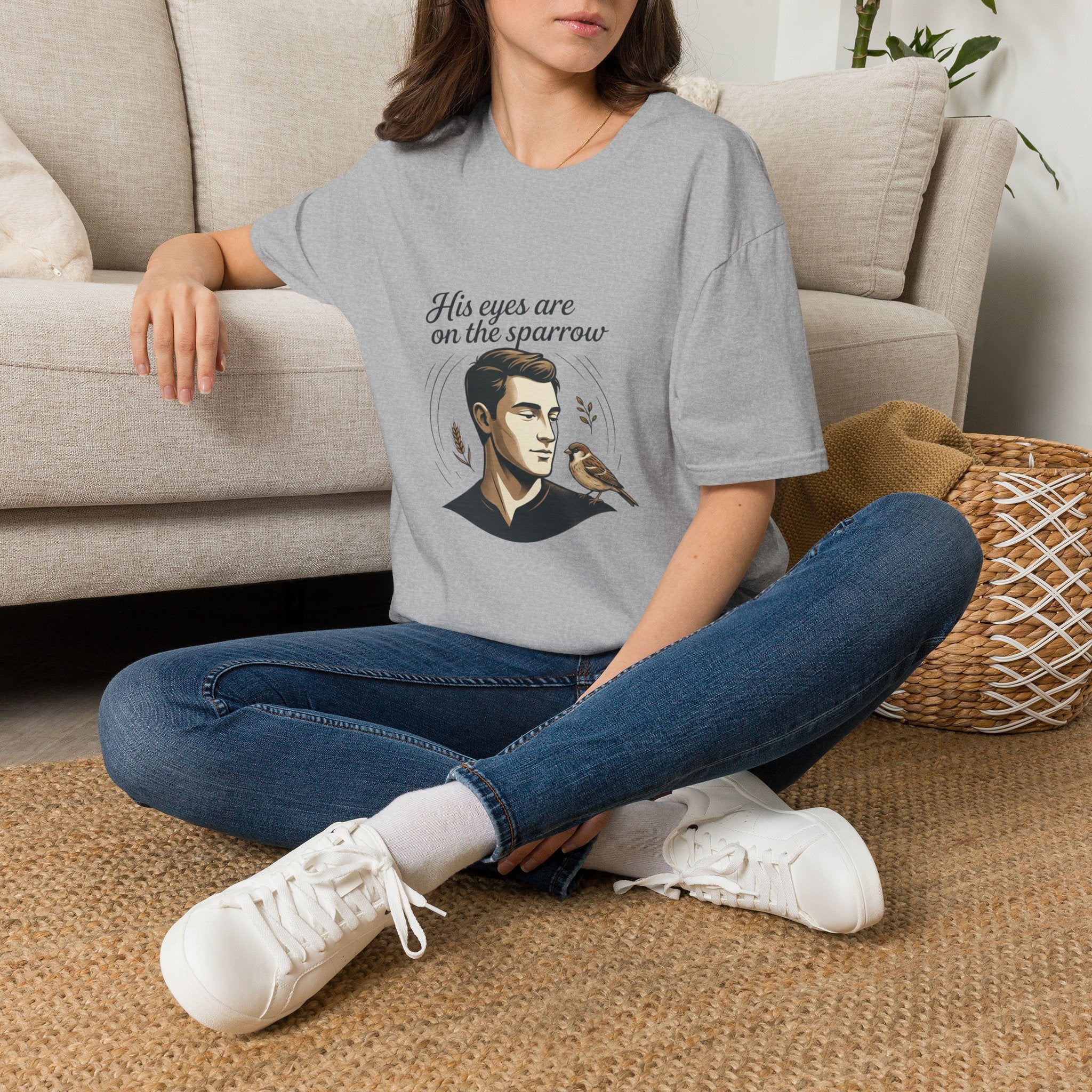 T-Shirt — "His Eyes Are on the Sparrow" Inspirational Faith Graphic