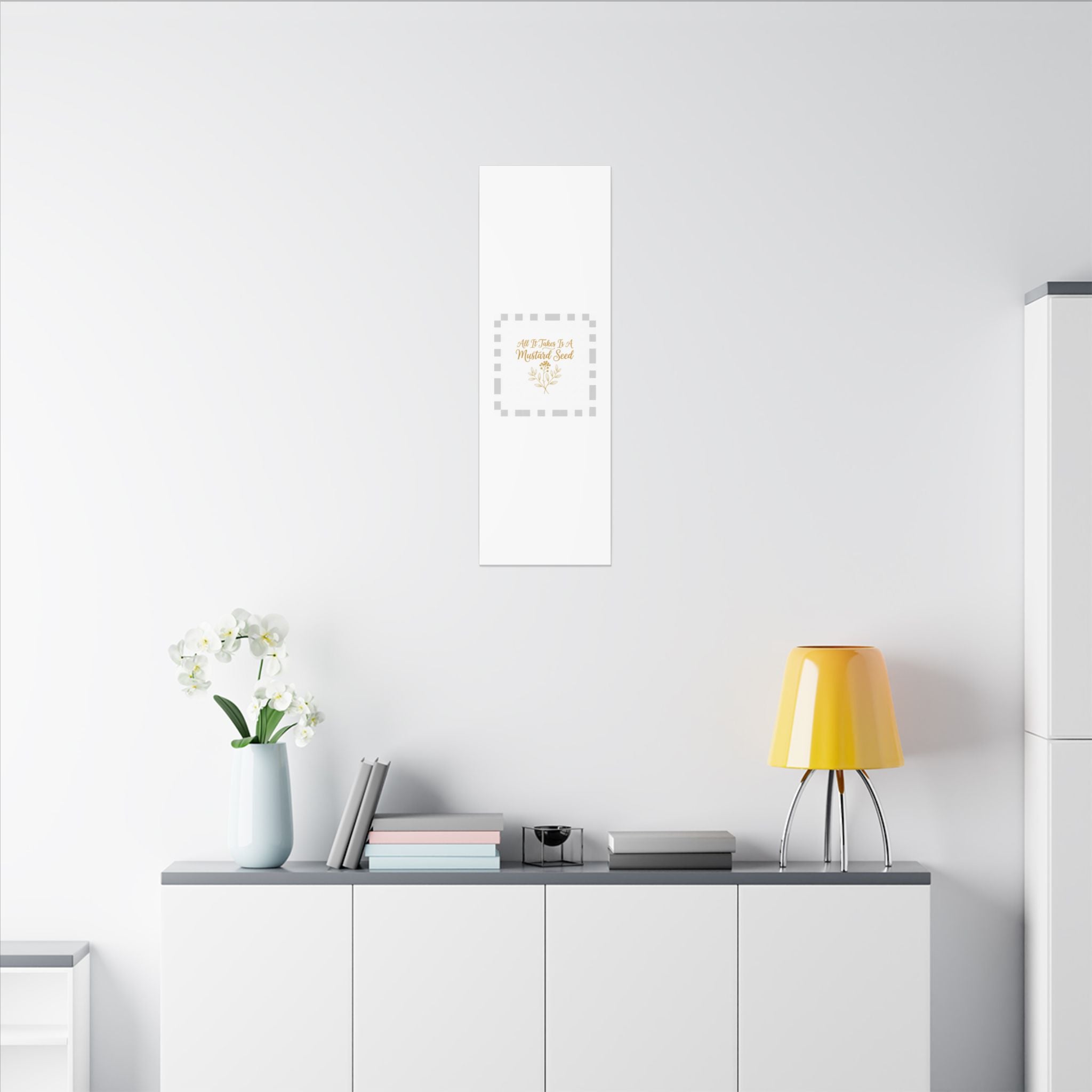 Matte Canvas Wall Art — "All It Takes Is A Mustard Seed" Inspirational Quote Print