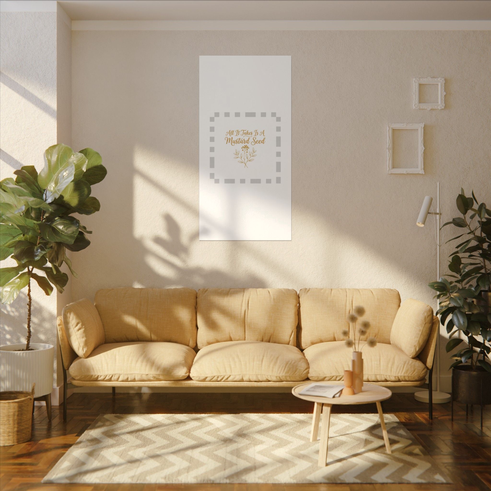 Matte Canvas Wall Art — "All It Takes Is A Mustard Seed" Inspirational Quote Print