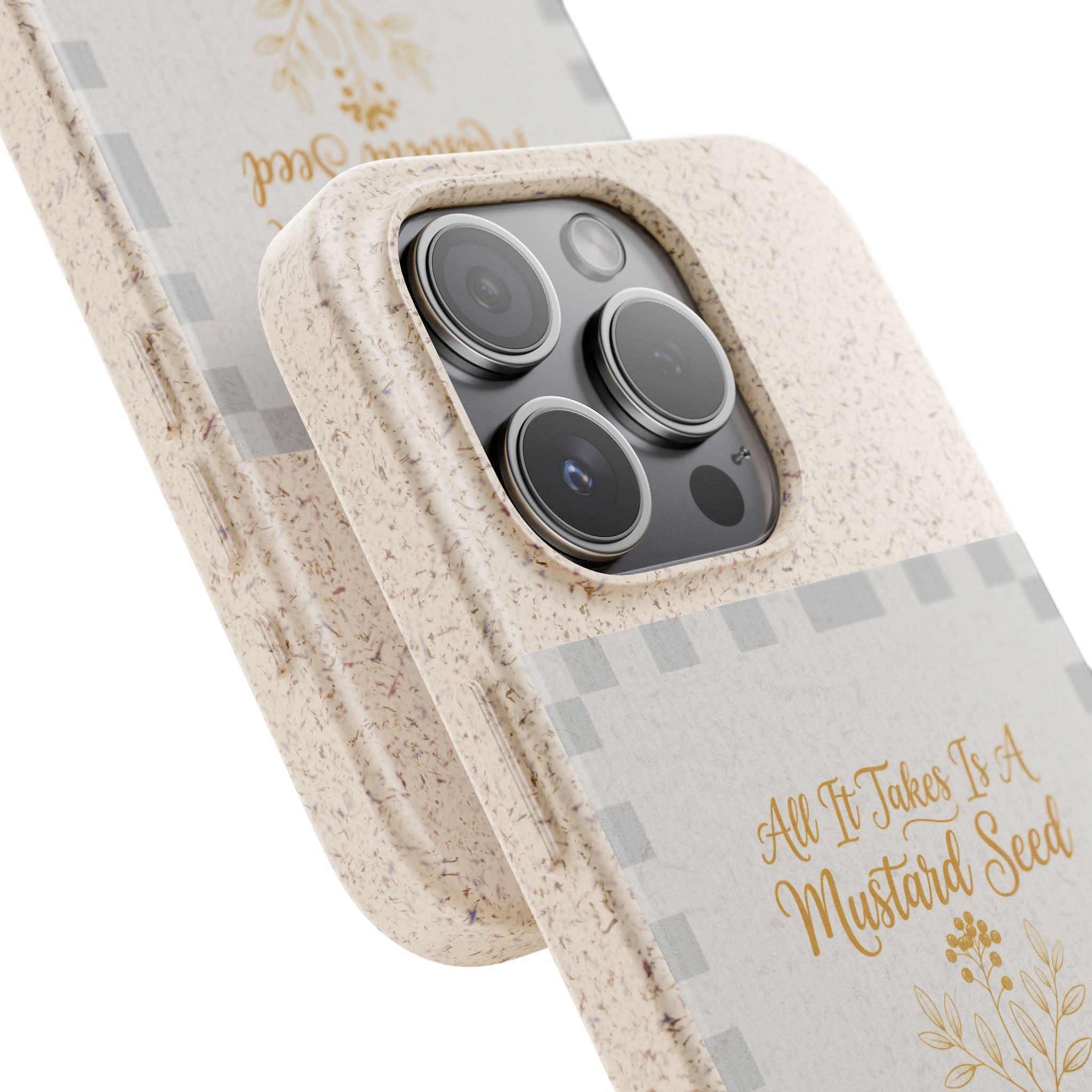 Biodegradable Phone Case — “All It Takes Is A Mustard Seed” Floral Design