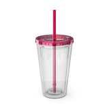 Christian Jesus with Children Tumbler — 16oz Clear Travel Cup with Straw