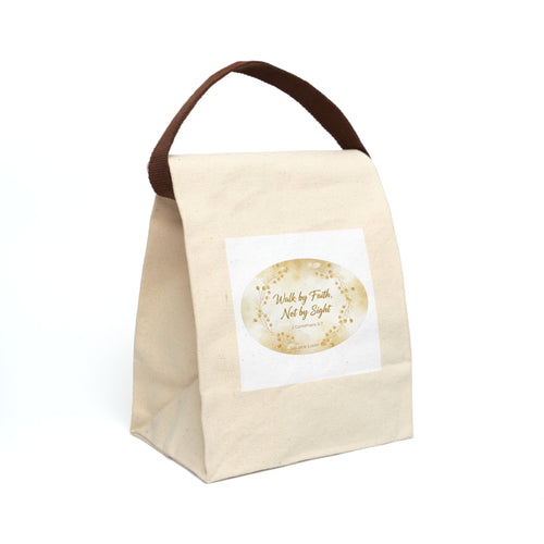 Canvas Lunch Bag — "Walk by Faith, Not by Sight" Inspirational Lunch Tote