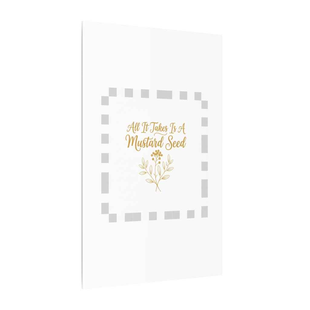 Matte Canvas Wall Art — "All It Takes Is A Mustard Seed" Inspirational Quote Print