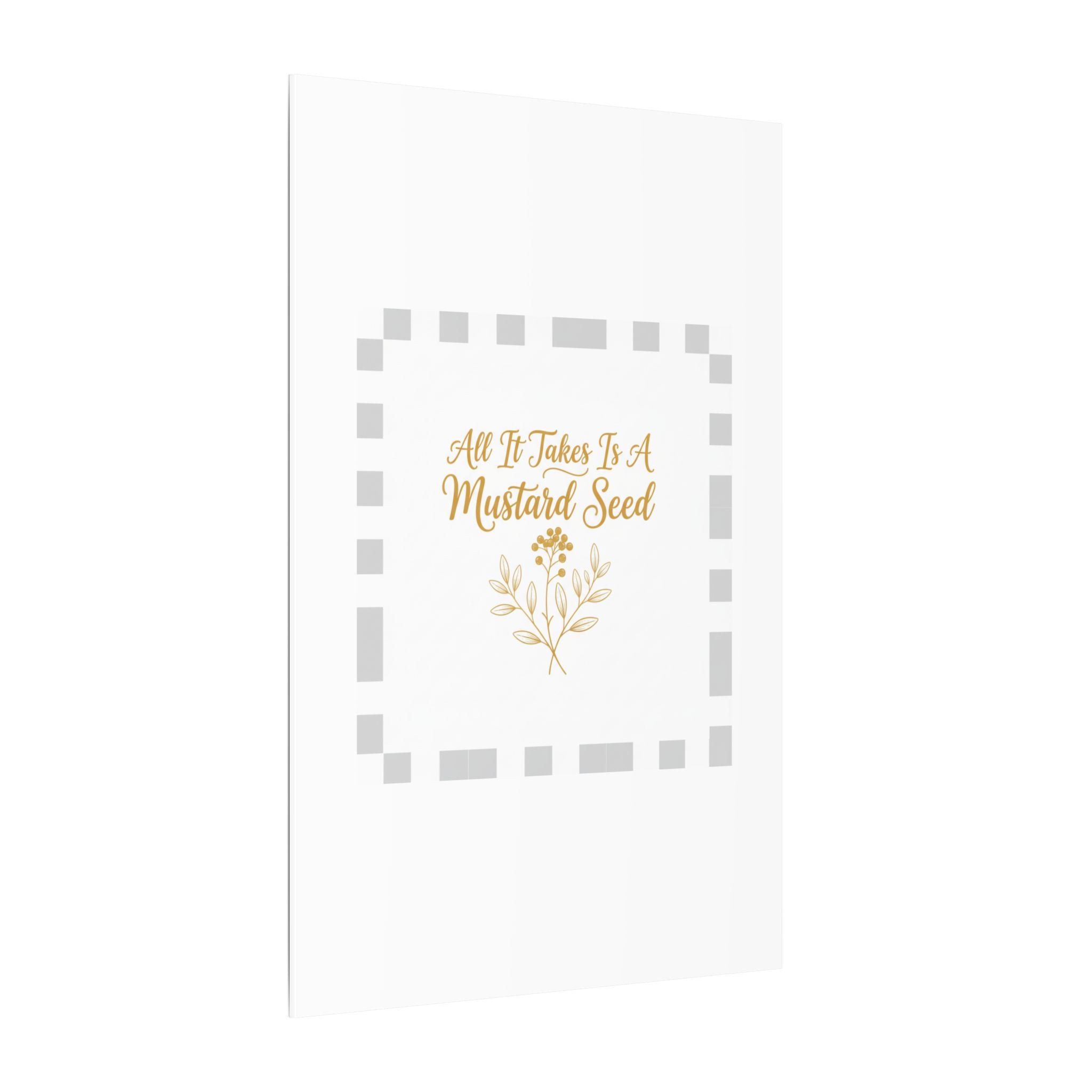 Matte Canvas Wall Art — "All It Takes Is A Mustard Seed" Inspirational Quote Print