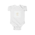 Baby Bodysuit — "Hello World" Neutral Newborn Onesie with Gold Sunburst